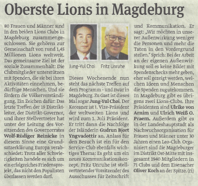 Oberste Lions in Magdeburg